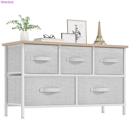5-Drawer Fabric Dresser Chest – Modern Storage Cabinet