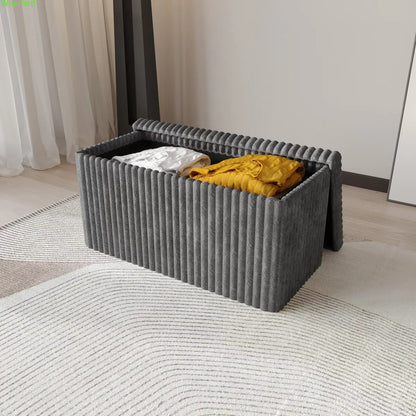 Tufted Folding Storage Ottoman Bench 30"