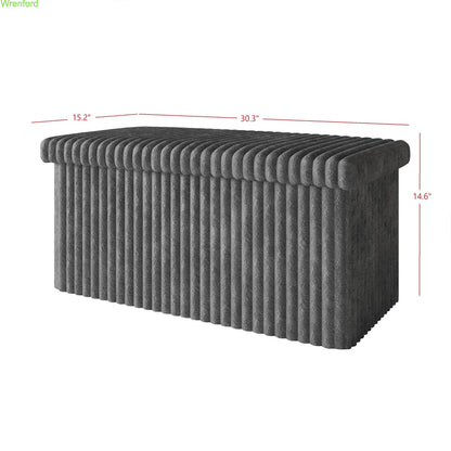 Tufted Folding Storage Ottoman Bench 30"