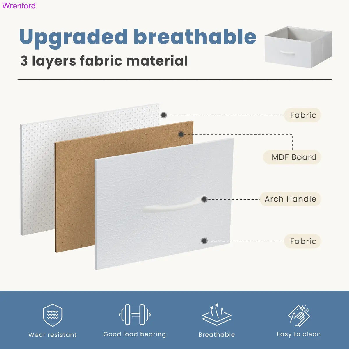 5-Drawer Fabric Dresser Chest – Modern Storage Cabinet