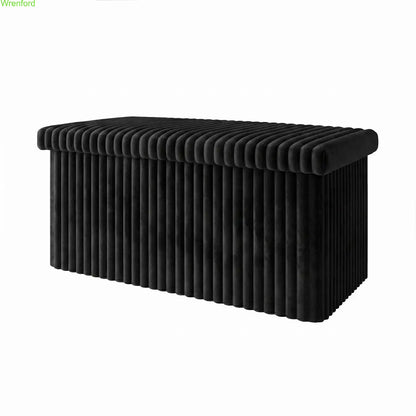 Tufted Folding Storage Ottoman Bench 30"