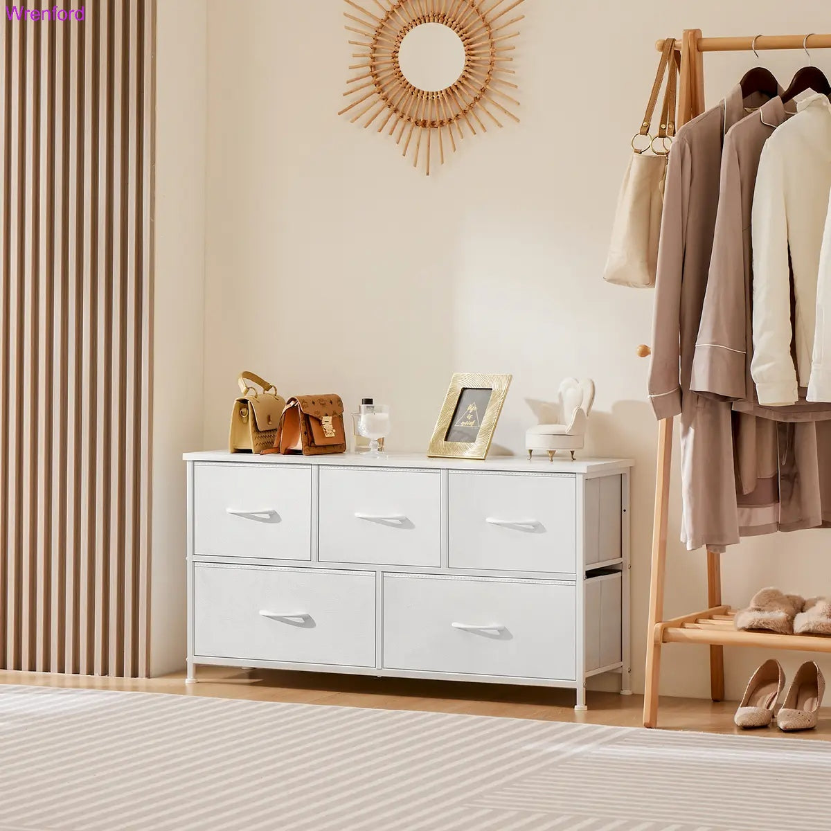 5-Drawer Fabric Dresser Chest – Modern Storage Cabinet