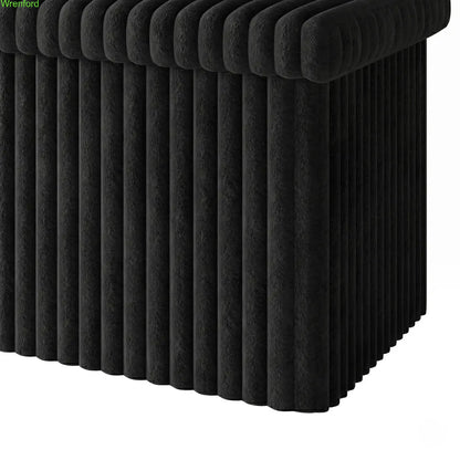 Tufted Folding Storage Ottoman Bench 30"