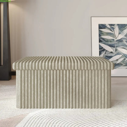 Tufted Folding Storage Ottoman Bench 30"