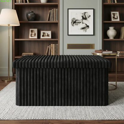 Tufted Folding Storage Ottoman Bench 30"
