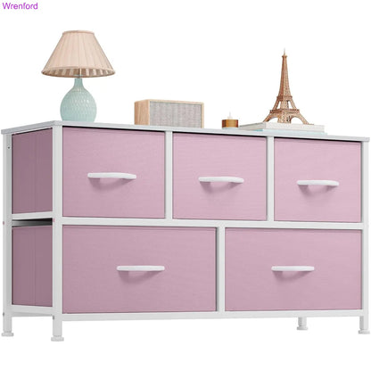 5-Drawer Fabric Dresser Chest – Modern Storage Cabinet