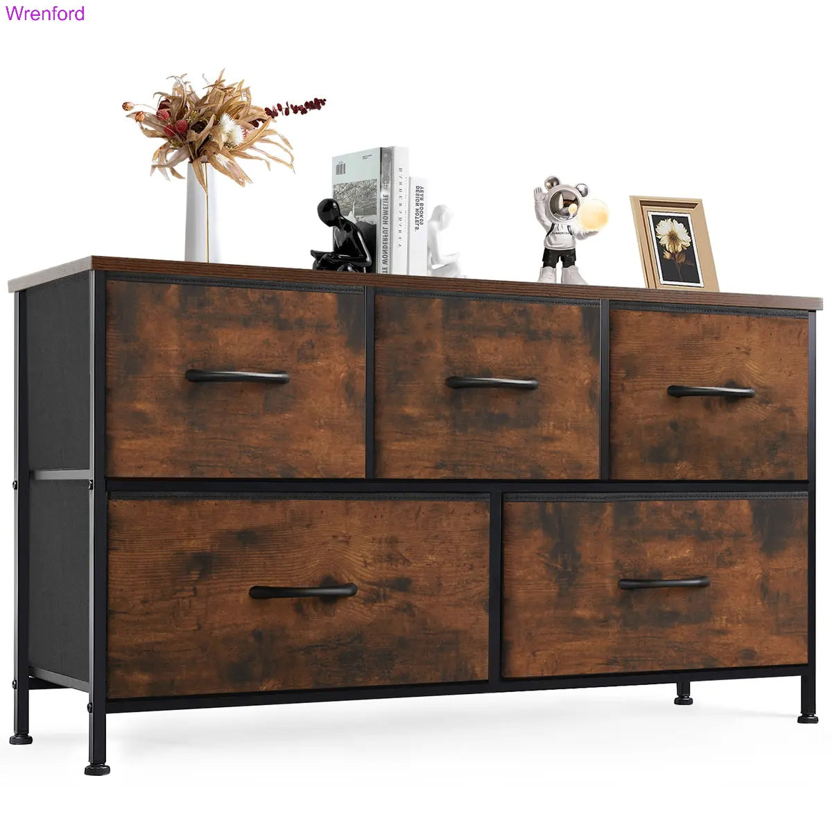 5-Drawer Fabric Dresser Chest – Modern Storage Cabinet