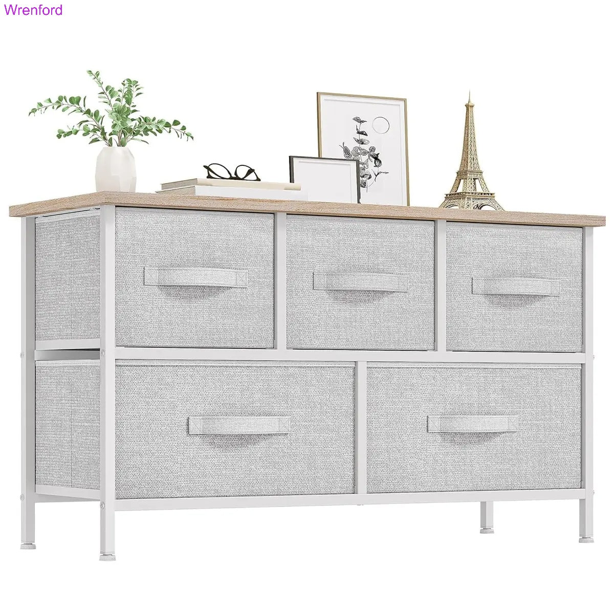 5-Drawer Fabric Dresser Chest – Modern Storage Cabinet