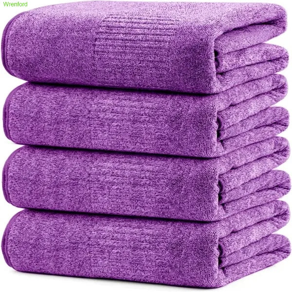 Large Super Absorbent Bath Towels – 2 or 4 Pack, Quick Dry & Soft