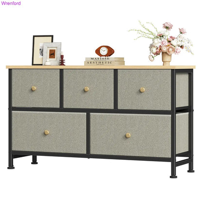 5-Drawer Fabric Dresser Chest – Modern Storage Cabinet